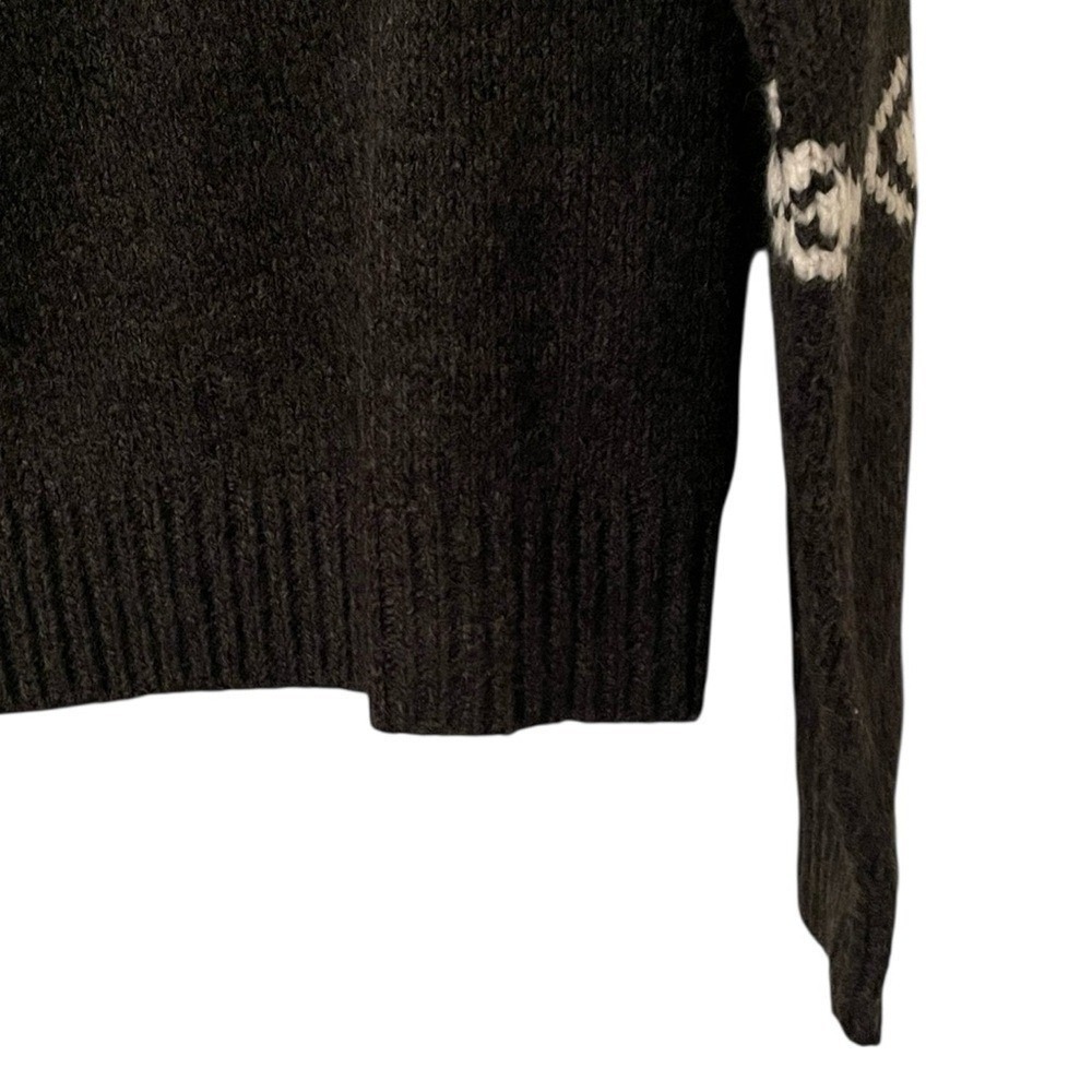Sundance Women's Charcoal Gray White Spirited Horse Fair Isle Sweater Size XS - Picture 2 of 6